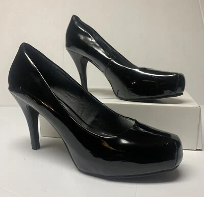 Zapatos de Halloween Olsenboye de cuero con estampado negro punta cerrada alta curación talla 8,5 Foto 1 de 4