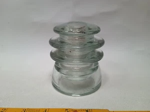 Vintage Armstrong t.w.  Made in USA 8 60 Clear Glass Insulator. No chips. Os49 - Picture 1 of 6