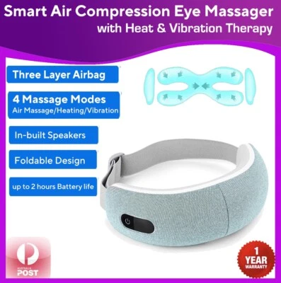 Smart Air Compression Eye Massager with Heat and Vibration Music Therapy strain - image 1 of 4