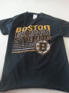 BOSTON BRUINS STRONG BOYS BLACK tshirt SMALL HOCKEY SHORT SLEEVE COTTON  - Picture 1 of 7