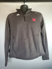 Adidas Nebraska Cornhuskers Grey Quarter Zip Pullover Size L
