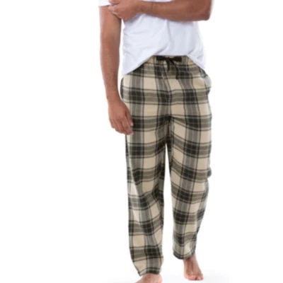 Pantalones de salón pijama de franela para hombre IZOD X-GRANDE beige negro a cuadros nuevos Foto 1 de 2