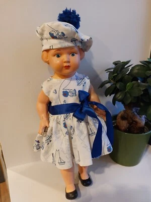 Ancienne poupée Cellba Minerva Schildkrot 40 Cm Cheveux Moulée  - Photo 1/4