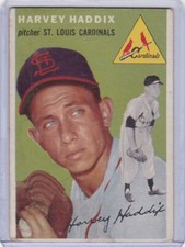 SW: 1954 Topps Baseball Card #9 Harvey Haddix St. Louis Cardinals - VG+