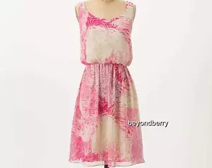 NUEVO Vestido Anthropologie Rosado Plumas por Matasellos Talla 4 $228 - Imagen 1 de 2