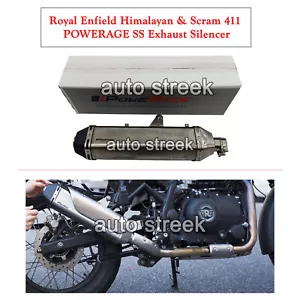 Fit For Royal Enfield Himalayan & Scram 411 POWERAGE SS Exhaust Silencer - Picture 1 of 9