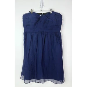 Donna Morgan Dress Women's 20W Strapless Formal Ruched Sweetheart Navy Blue - Picture 1 of 13