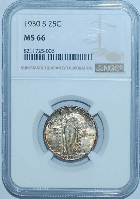 1930 S NGC MS66 Standing Liberty Quarter - Image 1 of 2