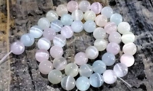 Selenita natural 6 mm, grado A, pastel, teñida, aproximadamente 62 piezas correo gratuito, vendedor de oz - Imagen 1 de 4