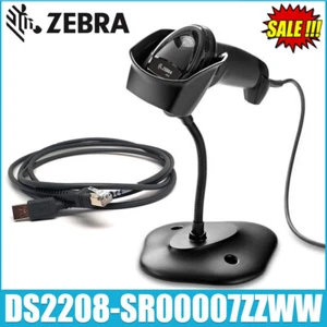 Zebra DS2208-SR00007ZZWW 1D 2D Handheld Barcode Scanner With USB Cable + Stand - Picture 1 of 9