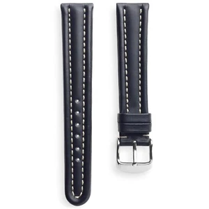 Correa de reloj de cuero italiano Toscana extrema cronógrafo negro Rios de 20 mm - Imagen 1 de 4