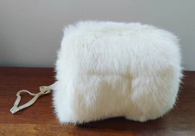 复古兔子毛皮松饼儿童尺寸冬季白色 1960 年代有衬里 — 第 1/4 张图片