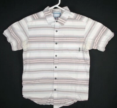 Camisa de algodón Columbia para hombre manga corta con botones delanteros talla pequeña a rayas aztecas Foto 1 de 4