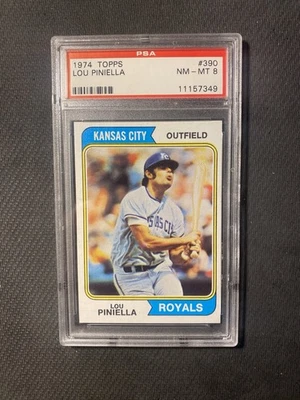 1974 Topps Lou Piniella PSA 8 Kansas City Royals - Image 1 of 2