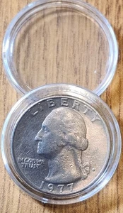 Vintage 1977D Quarter Multi Error Filled Mint Mark/Flattened Motto - Picture 1 of 2