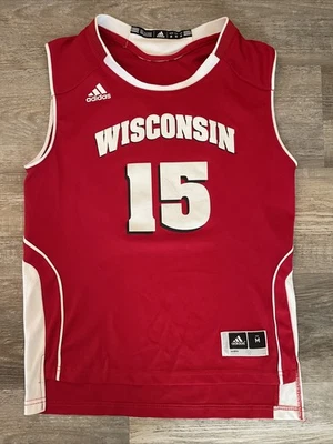 Wisconsin Badgers Basketball Jersey #15 Adidas Medium NCAA Red - FAST SHIPPING! - Image 1 of 4