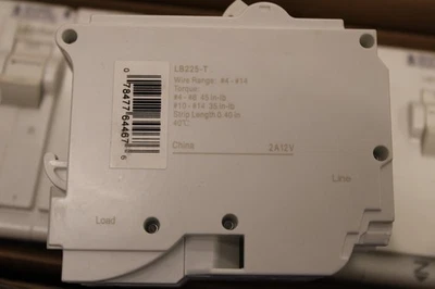 LEVITON LB225-T 2P ENCHUFE INTERRUPTOR 25AMP Foto 1 de 2