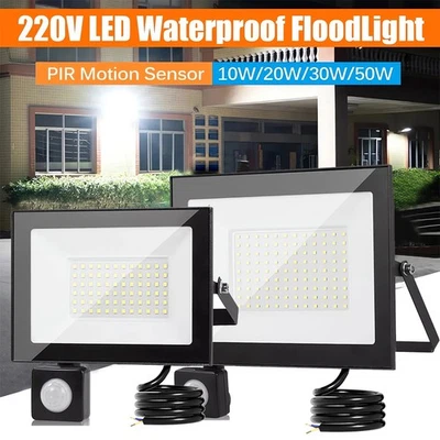 10W-100W LED Strahler Außen Fluter ohne/mit Bewegungsmelder Scheinwerfer IP65 - Bild 1 von 4