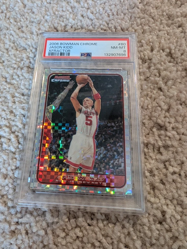 Bowman Chrome Jason Kidd Xfractor 60 2008 PSA 8 redes Pop 1 012/150 Foto 1 de 3