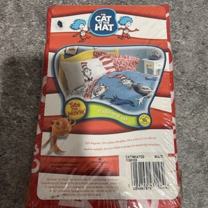 NUOVO Vintage Dr. Seuss Gatto nel Cappello Standard Cuscino Sham Merchandise Film Ufficiale 1pz. - Foto 1 di 4