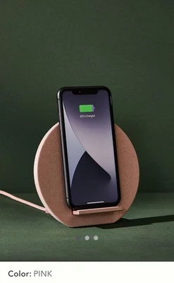 Native Union Wireless Cellphone Charging Dock | Rose Pink - Image 1 of 4