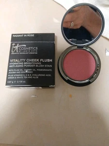 IT Cosmetics Original Vitality Cheek Flush Powder Blush Stain Radiant In Rose - Picture 1 of 6