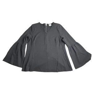 Cabi Ponte Strick schwarz Glockenärmel V-Ausschnitt Top Damen Karriere Bluse Größe Large L - Bild 1 von 4