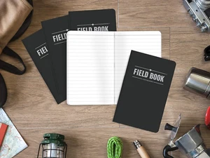 Field Notebook/Pocket Journal - 3.5"x5.5" - Black - Lined Memo Book - Pack of 5 - Picture 1 of 12