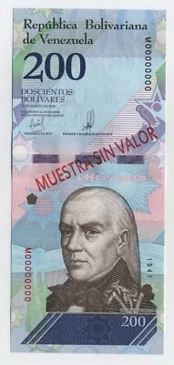 Venezuela 200 Bolivares 13-3-2018 Pick 107.s UNC Banknote Specimen - Image 1 of 2