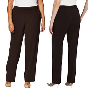 Briggs New York Women's Pull on Dress Pant Brown Size 18 Short Chino - Picture 1 of 10