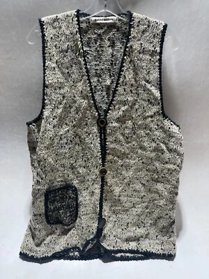 VTG Handmade Hand Knitted Colorblock Boho Folk Whimsy Vest Bust Size XL 22 In - Image 1 of 3