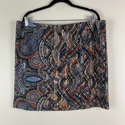 Saia elástica lápis J. Jill Mod Art Deco paisley ponte pequena GG puxar - Imagem 1 de 4