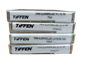 New Tiffen 77mm Glimmerglass 1/8, 1/4, 1/2 & 1 Filter Set - 4 Diffusion Filters - Picture 1 of 9