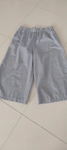 Miss Valley pinstriped wide leg crop pants pull on - Picture 1 of 7