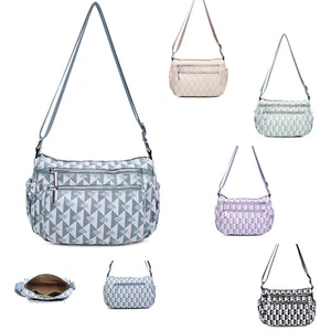 Geometric print Lady Light-weight waterproof  PVC Medium shoulder crossbody Bag - Picture 1 of 14