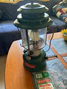 VINTAGE 1970 COLEMAN 220F 2 MANTLE LANTERN with New Mantles. untested - Picture 1 of 7