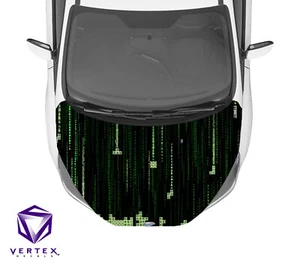 Matrix Tetris Design Hood Wrap Weatherproof Vinyl Decal 50"X60" 1YR-Warranty -K - Picture 1 of 1