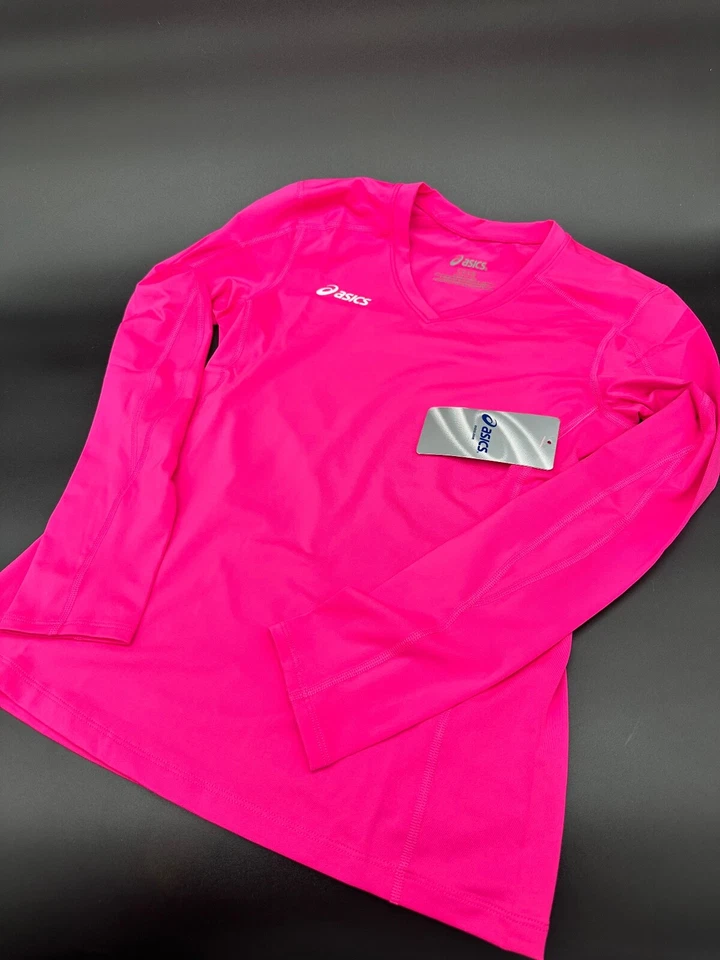Camiseta deportiva rosa manga larga ASICS Jr Roll Shot para jóvenes adolescentes talla grande Foto 1 de 4