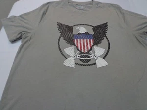 Under Armour T Shirt USA Military Eagle Heat Gear Size Large Loose FLAW - Picture 1 of 7