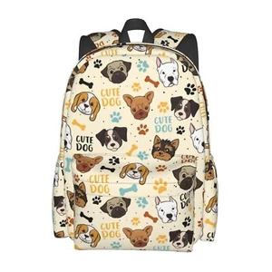 Cute Dog Backpack for Women 16.9-Inch Lightweight Travel Hiking Daypack Black - Picture 1 of 9