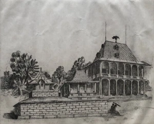 Urbain-Faurec — Tananarive - le Palais de la Reine — eau-forte originale — 1933 - Picture 1 of 3