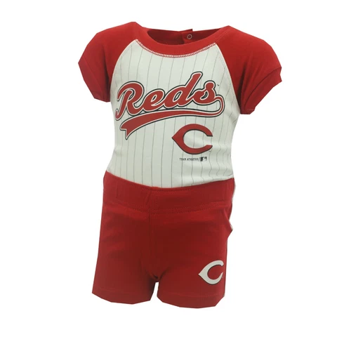 Cincinnati Reds MLB Genuine Baby Infant Creeper & Shorts 2 Piece Set New Tags Cover