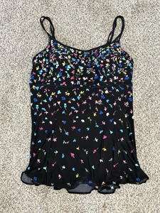 New Longitude Women's Swinsuit Black / Floral Adjustable Straps Size 22 (C41-15) - Picture 1 of 7