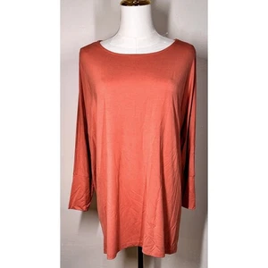 Chico's Canyon Rose Knit Boxy Fit Ribbed Tee Womens Size S NEW - Picture 1 of 8