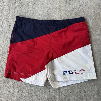 Bañador Vintage Polo Sport Ralph Lauren Color Block Bandera EE. UU. XXL 2XL LEER* Foto 1 de 4