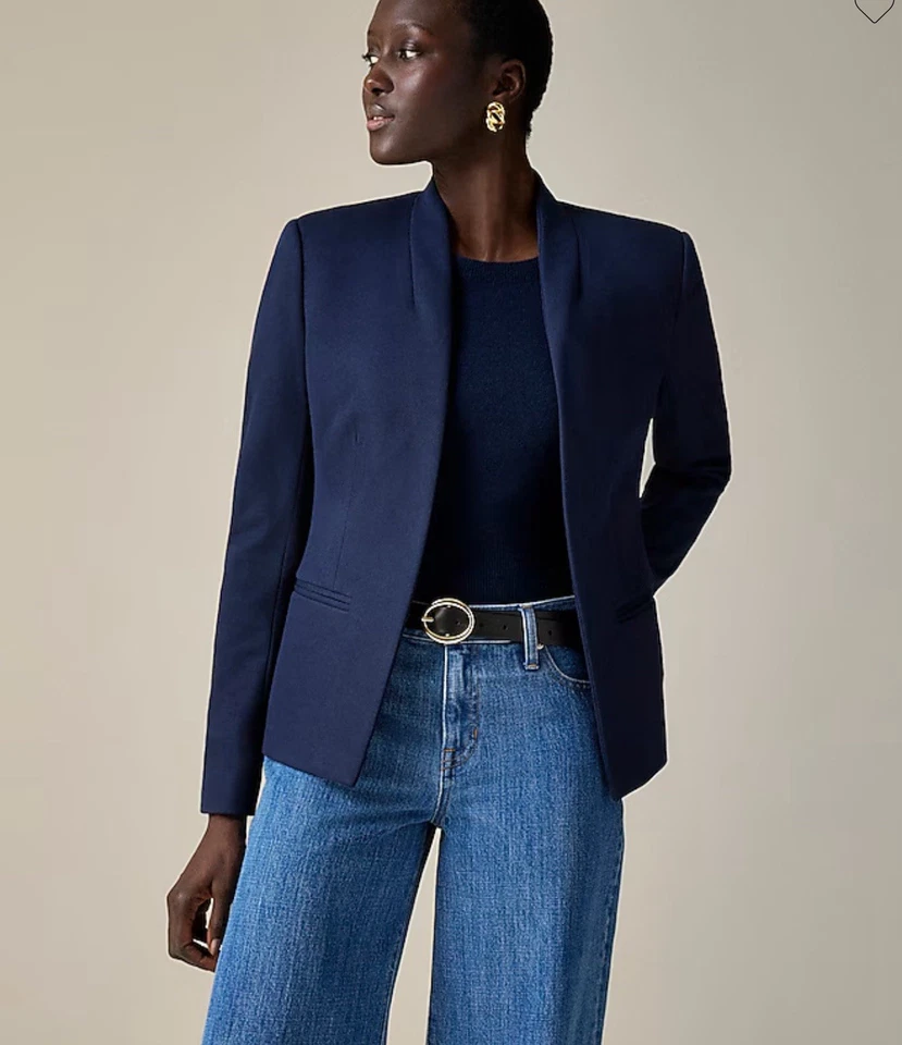 J.CREW Going-out Blazer in Stretch Twill Size 18 Navy Blue Career CC274