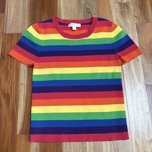 Michael Kors Large lgbtq Pride Month Rainbow Crop Kurzarm Queer Gay Strech - Bild 1 von 8