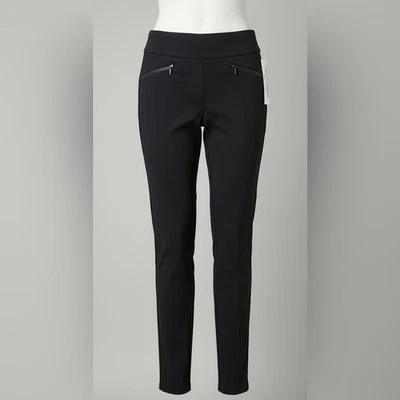 NOVA Leggings Bar III Preta Slim Fit Tornozelo com Bolsos com Zíper Casual IMPECÁVEL - Imagem 1 de 4