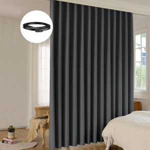 Room Divider Curtain Sets with Bendable Ceiling Track, 95% Blackout Total Pri... - Bild 1 von 6