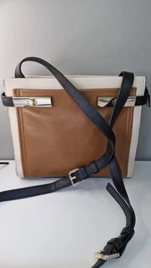 Marks&Spencer Cream and Tan leather crossbody Handbag - Picture 1 of 22